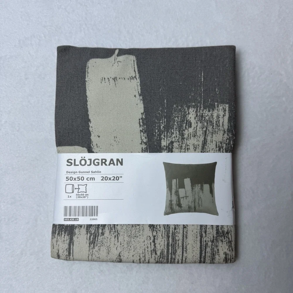 New‎ Ikea Slojgran Gunnel Sahlin Gray Pillow Cover 20